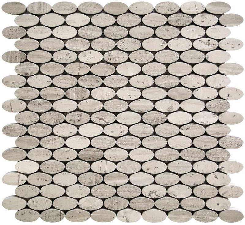 Savannah Quenelle Wooden Gray Mosaic Tile - tilestate