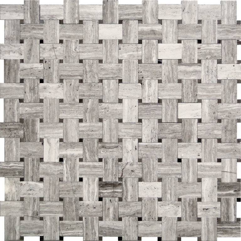 Savannah Ardsley Park Wooden Gray / Athens Gray Mosaic Tile | TileState