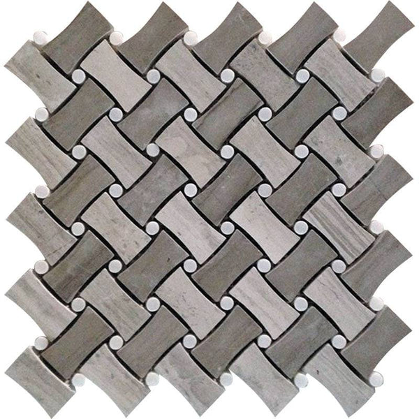 Savannah Habersham Wooden Gray/athens Gray/eastern White Mosaic Tile - tilestate