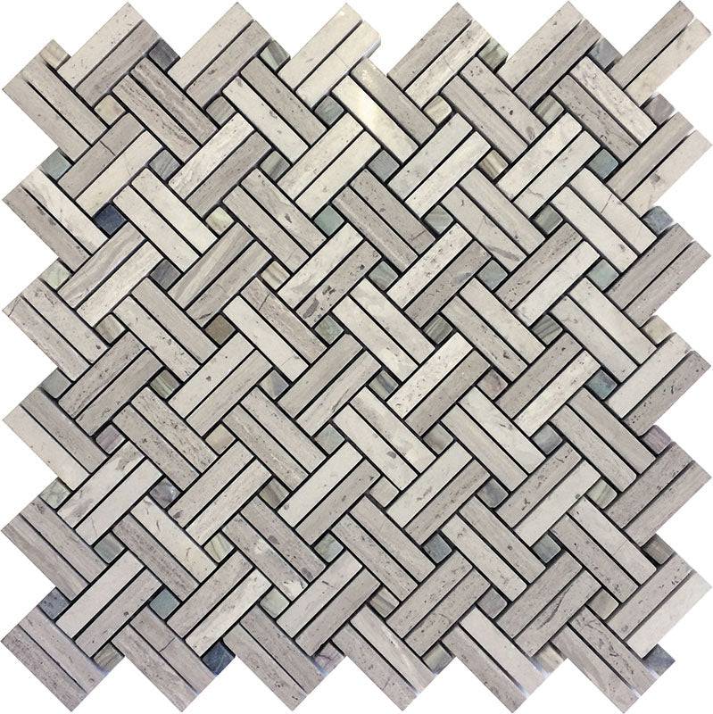 Savannah Wright Square Wooden Gray, Dream Mosaic Tile - tilestate