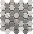 Bali Mantra Wooden Gray Wooden Gray / Glass Mosaic Tile - tilestate