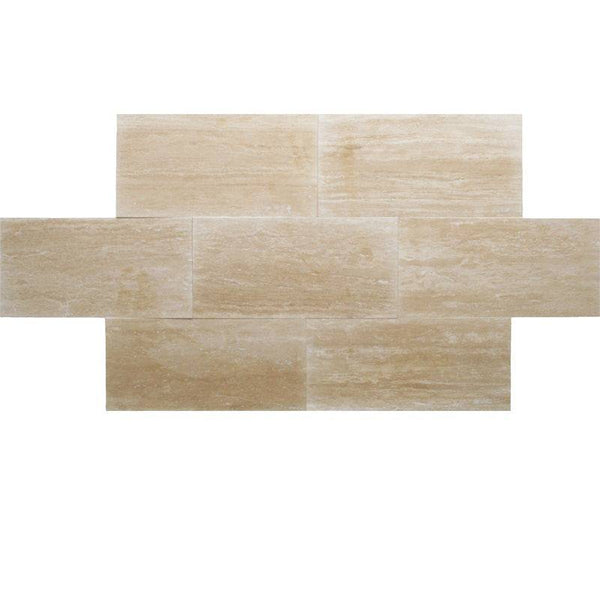 Ivory Travertine Vein Cut 12x24 Honed Tile - tilestate
