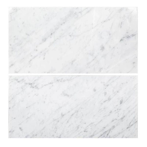 White Carrara Marble 12x24 Honed Tile - tilestate