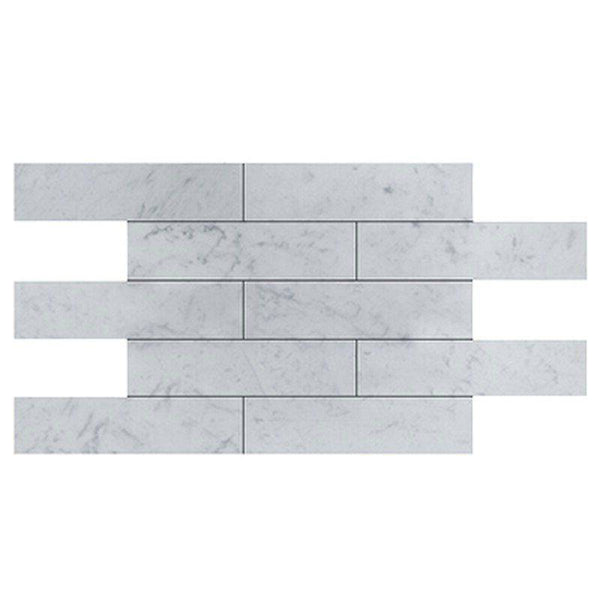White Carrara Marble 3x12 Honed Tile - tilestate