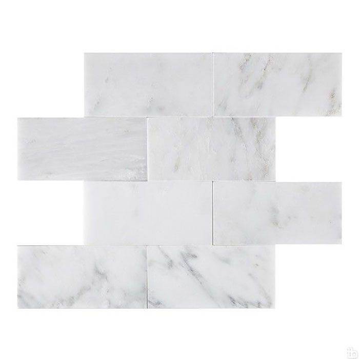 Asian Statuary (Oriental White) Marble 3x6 Polished Tile For Kitchen Backsplash and Bathroom Wall or Bathroom Floor - tilestate