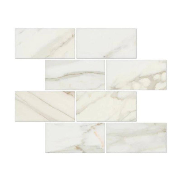 Calacatta Gold Marble 3x6 Polished Tile - tilestate