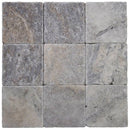 Silver Travertine 4x4 Tumbled Tile - tilestate