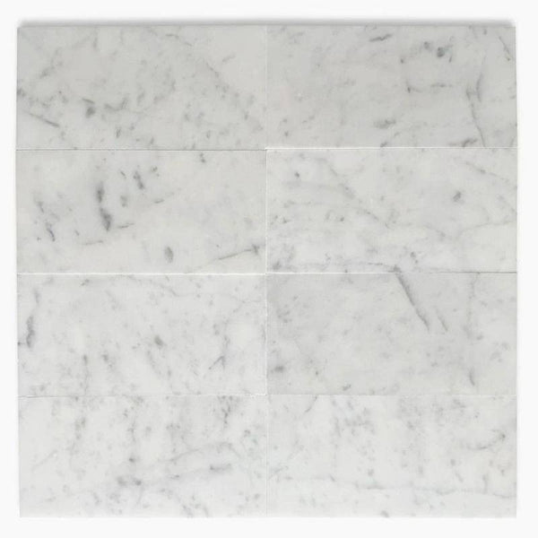 White Carrara Marble 4x8 Polished Tile - tilestate