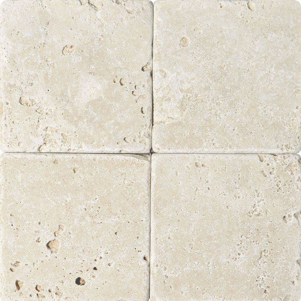 Ivory Travertine 6x6 Tumbled Tile - tilestate