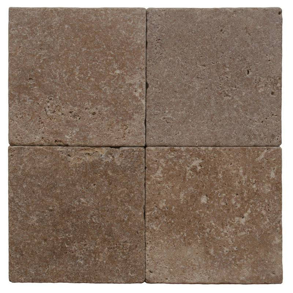 Noce Travertine 6x6 Tumbled Tile - tilestate