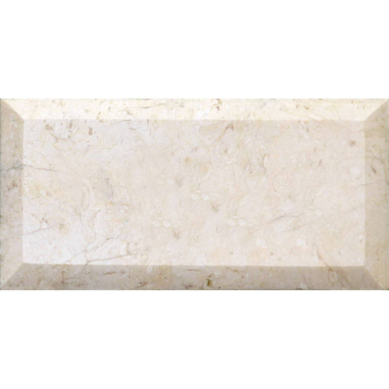 Field Tile Crema 3x6 Beveled Crema Marfil Polished Tile - tilestate