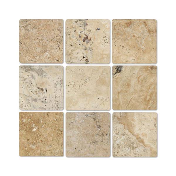 4x4 Tumbled Philadelphia Travertine Tile For  Wall and Floor  Kitchen Backsplash or Shower Wall and Floor - tilestate