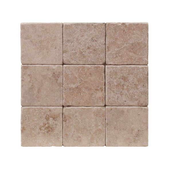 Cappuccino Marble 4x4 Tumbled Tile - tilestate