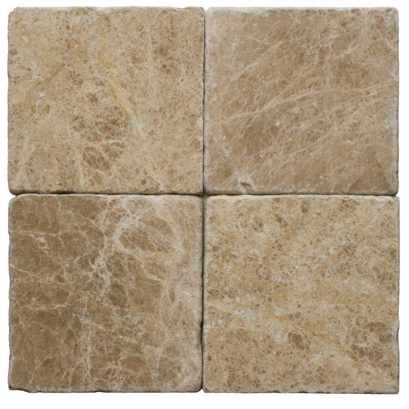 Emperador Light Marble 6x6 Tumbled Tile - tilestate