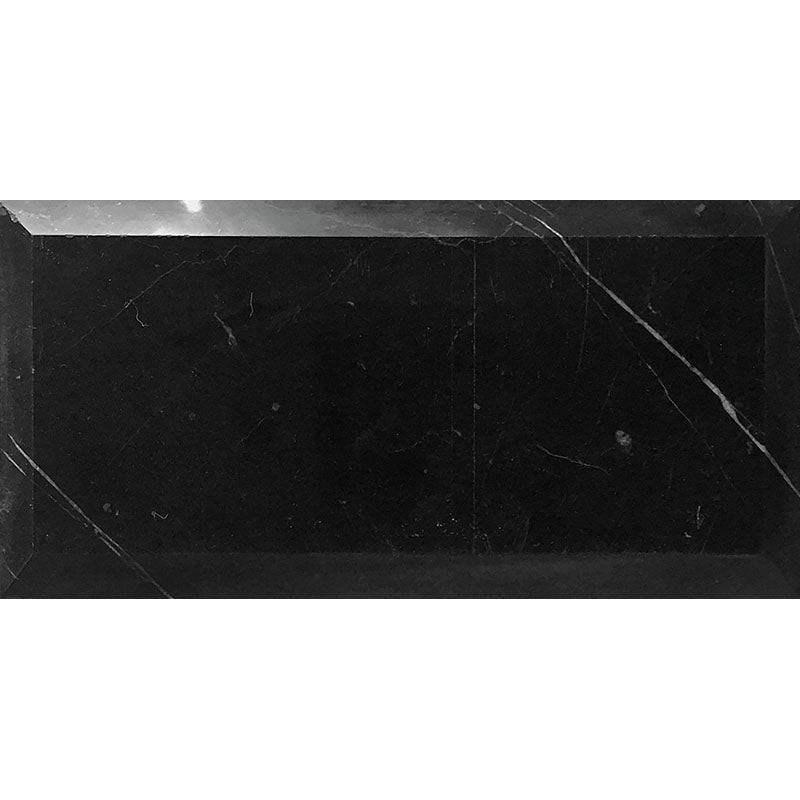 Field Tile 3x6 Nero Beveled Eastern Black Polished Tile - tilestate