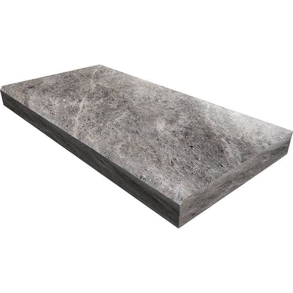 Silver Travertine 12x24 5cm Tumbled Eased Edge - tilestate