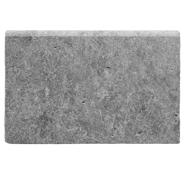 Silver Travertine 16x24 5cm Tumbled Pool Coping - tilestate