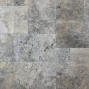 Silver Travertine 3cm Paver Tumbled Versailles Pattern - tilestate