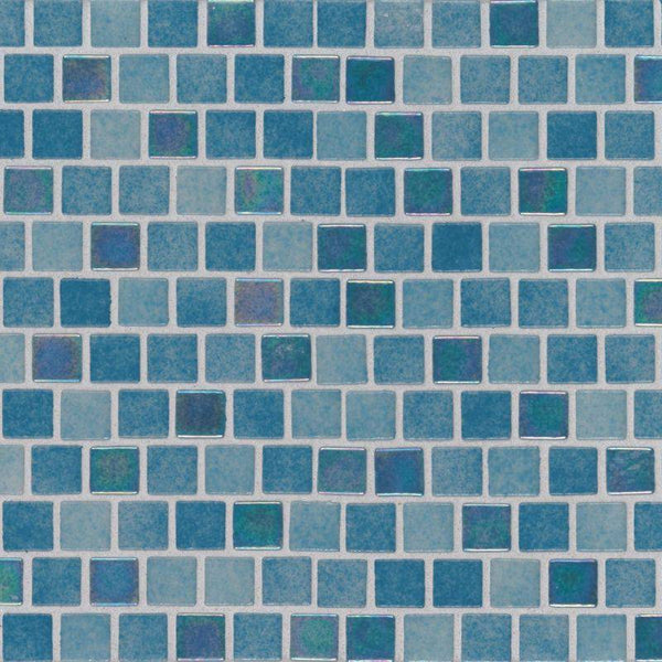 Carribean Reef 1x1 Staggered Glass Mosaic Tile - tilestate
