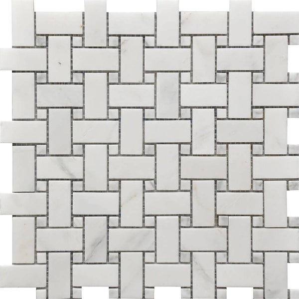 Rockart Basket Weave Marble Mosaic Tile - tilestate