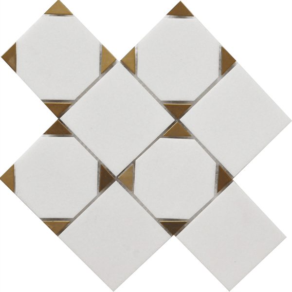 Rockart Thassos Square 9x9 Marble Mosaic Tile - tilestate