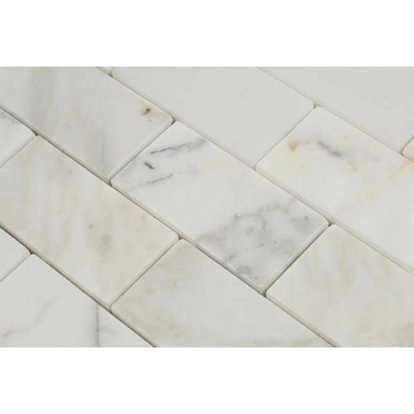 Asian Statuary (Oriental White) Marble 1x2 Honed Mosaic Tile For Kitchen Backsplash and Bathroom Wall or Bathroom Floor - tilestate