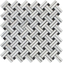 Oriental White Honed Marble Stanza Mosaic Tile w/ Black Dots - tilestate