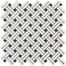 Oriental White Polished Marble Stanza Mosaic Tile w/ Black Dots - tilestate